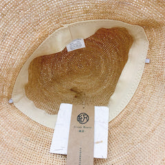Handwoven Raffia Polka Dot Sun Hat, Wide Brim Boho Beach Vacation Hat