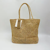 Oversized Raffia Shoulder Bag, Handwoven Straw Tote, Large Hollow Crochet Handbag, Minimalist Summer Beach Vacation Bag for Women, Gift