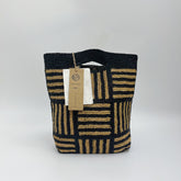 French Vintage Raffia Tote Bag, Handwoven Straw Handbag, Color Block Summer Beach Vacation Purse, Elegant Woven Shoulder Bag for Womem