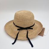 Raffia Bucket Hat with Bow Ribbon, Eco Friendly Handwoven Straw Hat, French Style Sun Hat, Beach Summer Vacation Hat for Women
