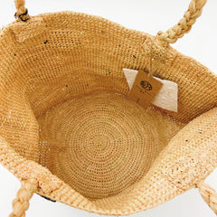 Handwoven Raffia Polka Dot Tote Bag, Chic Boho Beach Vacation Shoulder Bag