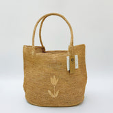 Embroidered Floral Raffia Tote Bag for Women, Large Capacity Handmade Straw Shoulder Bag, Minimalist Summer Beach Bag, Vacation Handbag, Gift for Her