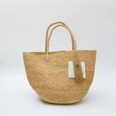 Handwoven Raffia Tote Bag, Natural Straw Beach Summer Vacation Shoulder Bag