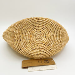 Handwoven Raffia Tote Bag, Natural Straw Beach Summer Vacation Shoulder Bag