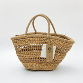 Handwoven French Straw Basket Bag, Hollow Woven Handbag, Boho Summer Beach Tote