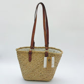 Minimalist Straw Shoulder Bag, Natural Woven Tote, Large Beach Bag, Boho Summer Vacation
