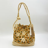 Elegant Floral Raffia Tote Bag, Handmade Large Capacity Straw Shoulder Bag for Women, Woven Beach Bag, Summer Vacation Handbag, Gift for Her