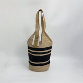 Large Handwoven Raffia Bucket Bag, Color Block Shoulder Bag, Minimalist Woven Handbag, Everyday Summer Fall Winter Purse for Women