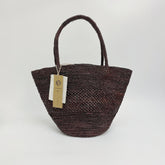 Handwoven Raffia Tote Bag, Natural Straw Beach Summer Vacation Shoulder Bag