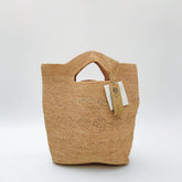 Handwoven Raffia Straw Beach Tote, Boho Coastal Summer Shoulder Bag