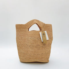 Handwoven Raffia Straw Beach Tote, Boho Coastal Summer Shoulder Bag