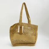 Raffia Hollow Tote Bag, Handwoven Straw Large Beach Bag, Woven Summer Vacation Shoulder Handbag for Women, Gift for Her