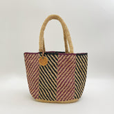 Raffia Stripe Tote Bag, Handwoven Crochet Shoulder Bag, Large Color Block Underarm Bag, Summer Beach Vacation Handbag for Women,Gift for Her