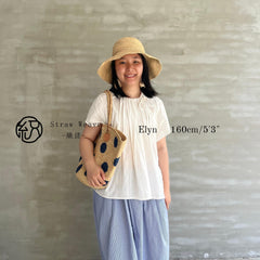 Handmade Polka Dot Raffia Tote Bag, Crochet Straw Beach Shoulder Bag