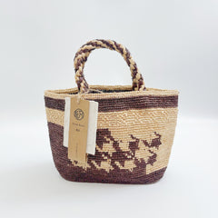 French Vintage Raffia Tote Bag, Handwoven Straw Shoulder Handbag, Boho Mori Style Beach Bag, Japanese Woven Summer Purse for Women