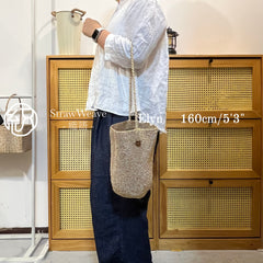 Handwoven Golden Glow Metallic Cotton Yarn Bucket Bag, Shoulder Bag, Colorful Minimalist Woven Purse, Handmade Fall Winter Bag for Women