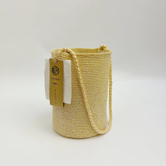 Handwoven Lemon Glow Metallic Cotton Yarn Bucket Bag, Shoulder Bag, Colorful Minimalist Woven Purse, Handmade Fall Winter Bag for Women