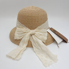 Raffia Flower Straw Hat, Eco Friendly Handwoven Bucket Hat, Minimalist Floral Sun Hat, UV Protection Beach Summer Vacation Hat for Women