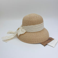 Raffia Flower Straw Hat, Eco Friendly Handwoven Bucket Hat, Minimalist Floral Sun Hat, UV Protection Beach Summer Vacation Hat for Women