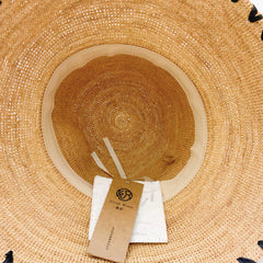Handwoven Raffia Straw Hat, Color Block Wide Brim Sun Hat, Boho Vacation Style
