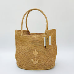 Embroidered Floral Raffia Tote Bag for Women, Large Capacity Handmade Straw Shoulder Bag, Minimalist Summer Beach Bag, Vacation Handbag, Gift for Her