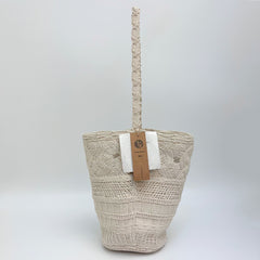 Large Cotton Rope Bucket Bag, Eco Friendly Handwoven Mesh Tote Bag, Hollow Woven Handbag, Shoulder Underarm Beach Bag for Women
