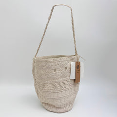 Large Cotton Rope Bucket Bag, Eco Friendly Handwoven Mesh Tote Bag, Hollow Woven Handbag, Shoulder Underarm Beach Bag for Women