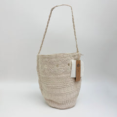 Large Cotton Rope Bucket Bag, Eco Friendly Handwoven Mesh Tote Bag, Hollow Woven Handbag, Shoulder Underarm Beach Bag for Women