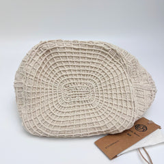 Handwoven Cotton Yarn Bucket Bag, Hollow Mesh Tote Bag, Shoulder Underarm Handbag, Woven Summer Beach Bag for Women