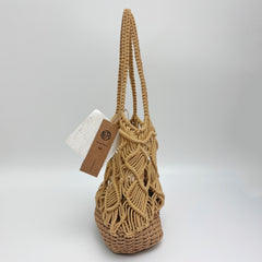 Large Cotton Yarn Woven Bag, Handwoven Mesh Shoulder Bag, Hollow Knit Beach Tote Bag, Summer Vacation Bag, Gift for Her