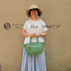 Colorful Raffia Baguette Bag, Handwoven Crochet Straw Handbag, Bright Summer Woven Purse, Chic Mini Shoulder Bag, Vacation Bag for Women