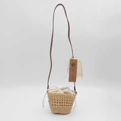 Small Straw Bucket Crossbody Bag, Handwoven Hollow Paper Woven Shoulder Bag, Cute Summer Beach Vacation Bag, Gift for Her