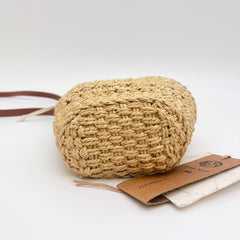Small Straw Bucket Crossbody Bag, Handwoven Hollow Paper Woven Shoulder Bag, Cute Summer Beach Vacation Bag, Gift for Her