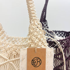 Large Woven Rope Tote Bag, Handwoven Hollow Mesh Shoulder Bag, Diamond Pattern Beach Vacation Bag, Slouchy Summer Bag, Gift for Her