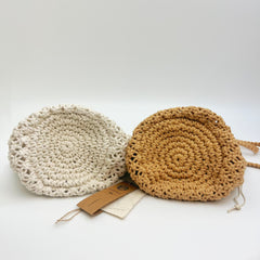 Handwoven Cotton Rope Bucket Bag, Summer Beach Tote Bag, Woven Shoulder Bag for Women, Vacation Straw Style Bag, Gift for Her