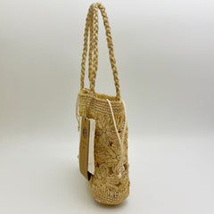 Floral Raffia Woven Bag, Handmade Straw Shoulder Bag for Women, Summer Beach Tote, Vacation Handbag, Gift for Her