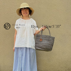 Large Raffia Hollow Tote Bag, Handwoven Straw Beach Handbag, Summer Vacation Travel Purse, Woven Shoulder Tote for Women, Gift for Her