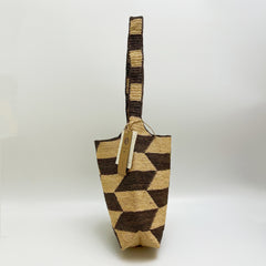 Striped Raffia Crochet Tote Bag, Handmade Woven Beach Bag, Boho Wave Shoulder Bag for Women, Summer Vacation Straw Bag, Gift for Her
