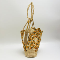 Elegant Floral Raffia Tote Bag, Handmade Large Capacity Straw Shoulder Bag for Women, Woven Beach Bag, Summer Vacation Handbag, Gift for Her
