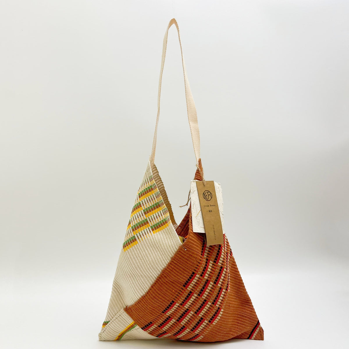 Geometric Color Block Woven Tote Bag, Handmade Boho Structured Shoulder Bag, Ethnic Style Travel Bag for Women, Chic Summer Handbag, Gift for Her