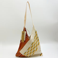 Geometric Color Block Woven Tote Bag, Handmade Boho Structured Shoulder Bag, Ethnic Style Travel Bag for Women, Chic Summer Handbag, Gift for Her