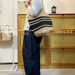 Large Handwoven Raffia Bucket Bag, Color Block Shoulder Bag, Minimalist Woven Handbag, Everyday Summer Fall Winter Purse for Women