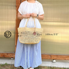 Handwoven Raffia Hollow Tote Bag, Straw Shoulder Handbag, Minimalist Woven Beach Vacation Purse for Women, Summer Resort Bag, Gift for Her