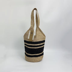 Large Handwoven Raffia Bucket Bag, Color Block Shoulder Bag, Minimalist Woven Handbag, Everyday Summer Fall Winter Purse for Women