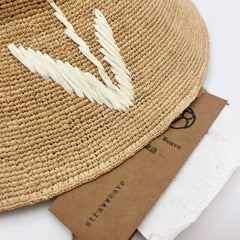 Handwoven Raffia Tulip Straw Hat, Eco Friendly Bucket Hat, Minimalist Floral Sun Hat, Beach Summer Vacation Hat for Women