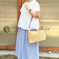 Raffia Crochet Shoulder Bag, Handwoven Straw Underarm Tote, Large Commuter Woven Handbag, Minimalist Summer Purse for Women, Gift for Her