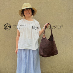 Minimalist Raffia Tote Bag, French Style Handwoven Straw Shoulder Bag, Large Bucket Purse, Summer Beach Vacation Handbag for Women