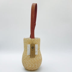 Handwoven Gourd Straw Bag, Eco Friendly Wheat Tote, Boho Summer Beach Vacation Handbag