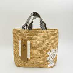 Raffia Lace Tote Bucket Bag, Handwoven Straw Handbag, Woven Beach Shoulder Purse Summer Vacation Bag for Women, Gift for Her