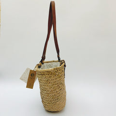 Minimalist Straw Shoulder Bag, Natural Woven Tote, Large Beach Bag, Boho Summer Vacation